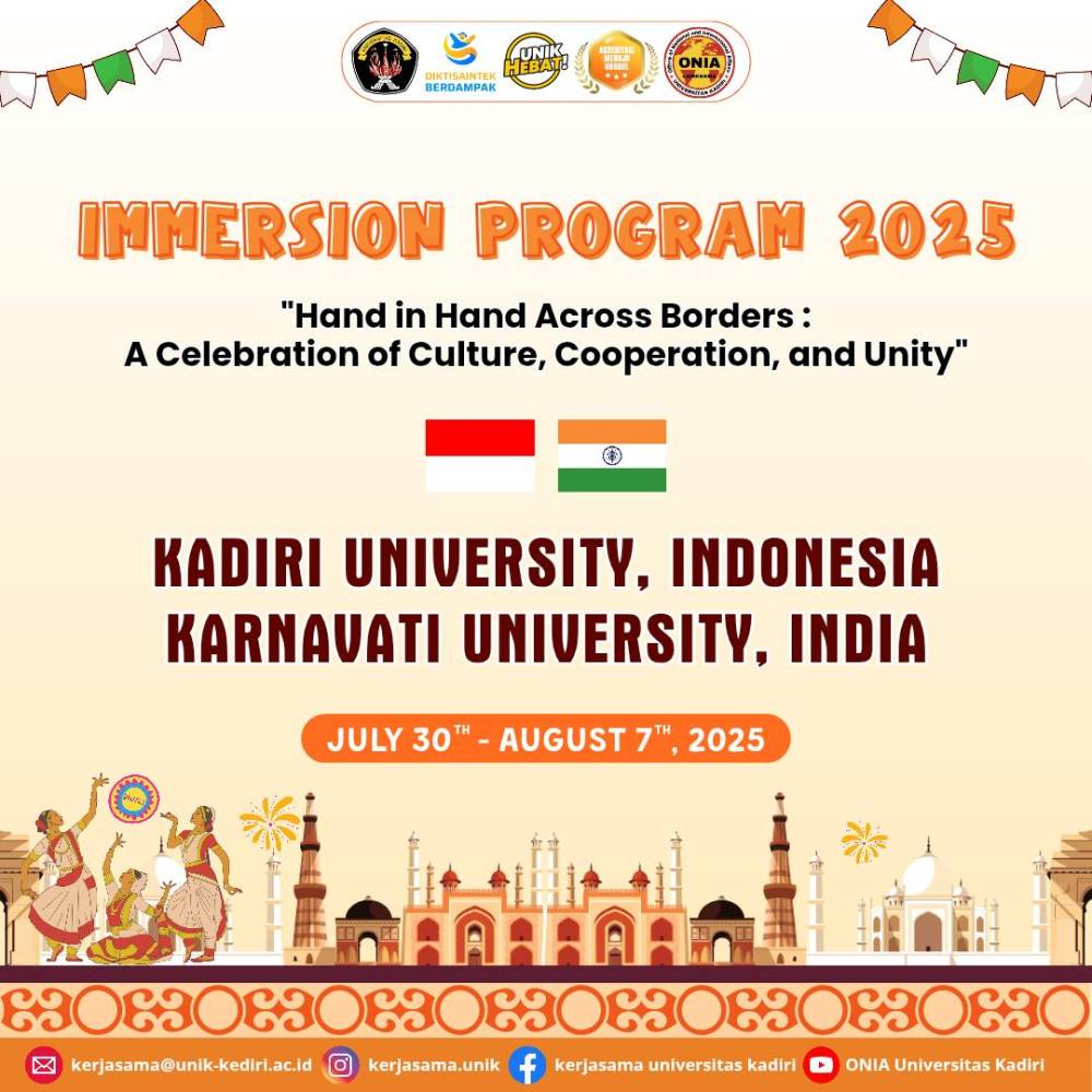 Universitas Kadiri dan Karnavati University India Gelar Immersion Program 2025: Perkuat Kerja Sama Internasional melalui Pertukaran Mahasiswa dan Dosen