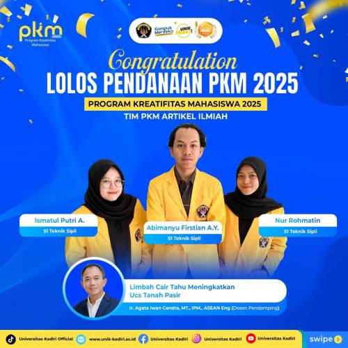 Universitas Kadiri Loloskan Tim PKM Artikel Ilmiah pada Program Kreativitas Mahasiswa (PKM) 2025