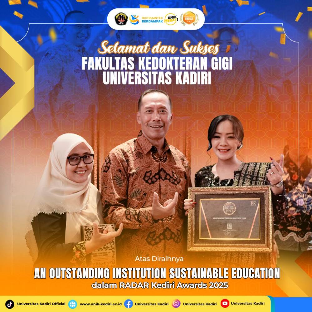 FKG Universitas Kadiri Raih Penghargaan “An Outstanding Institution Sustainable Education” pada Radar Kediri Awards 2025