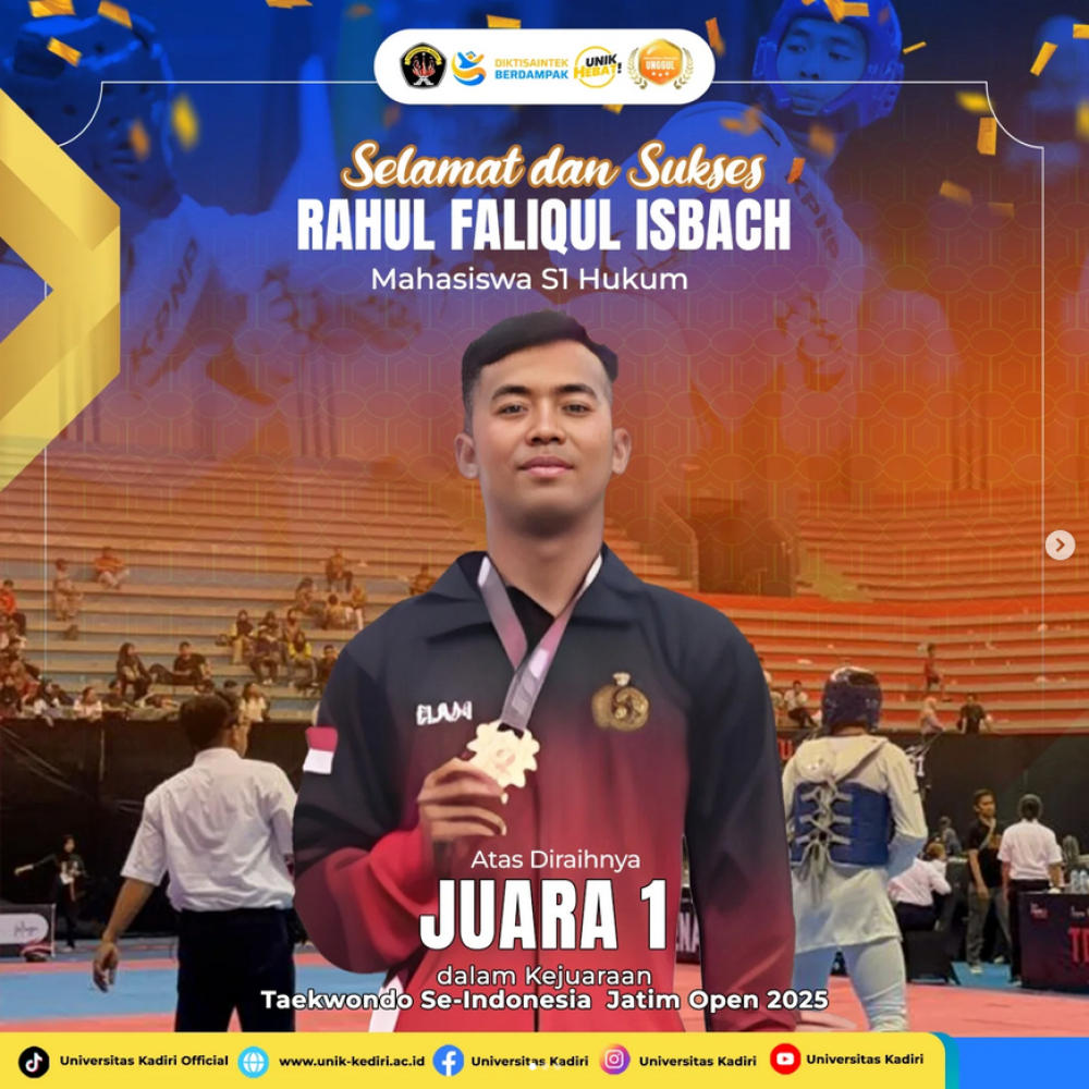 Rahul Faliqul Isbach Raih Juara 1 Kejurnas Taekwondo Se-Indonesia Jatim Open 2025