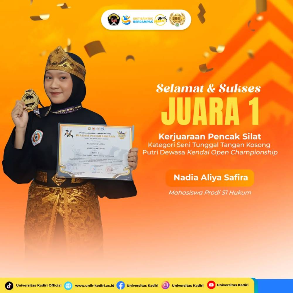 Nadia Aliya Safira Raih Juara 1 Pencak Silat pada Kendal Open Championship