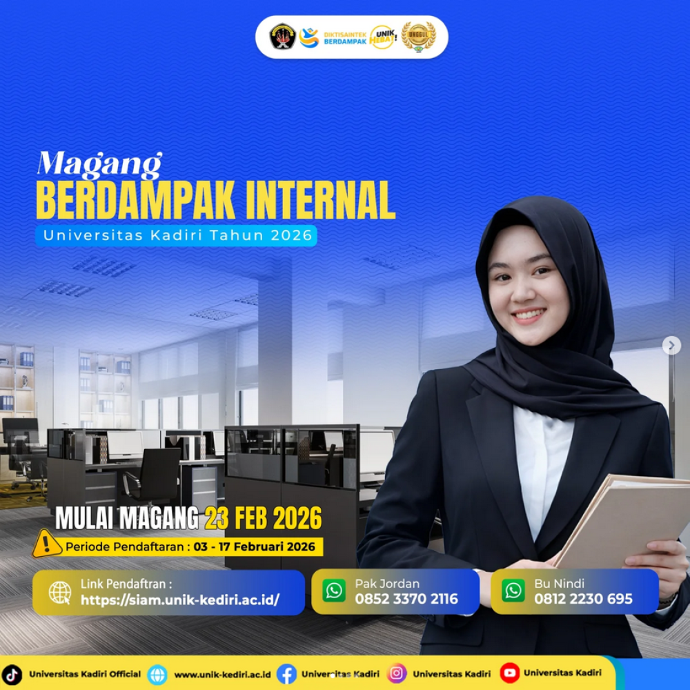 Magang Berdampak Internal Universitas Kadiri 2026 Resmi Dibuka: Saatnya Jadi Bagian dari Perubahan