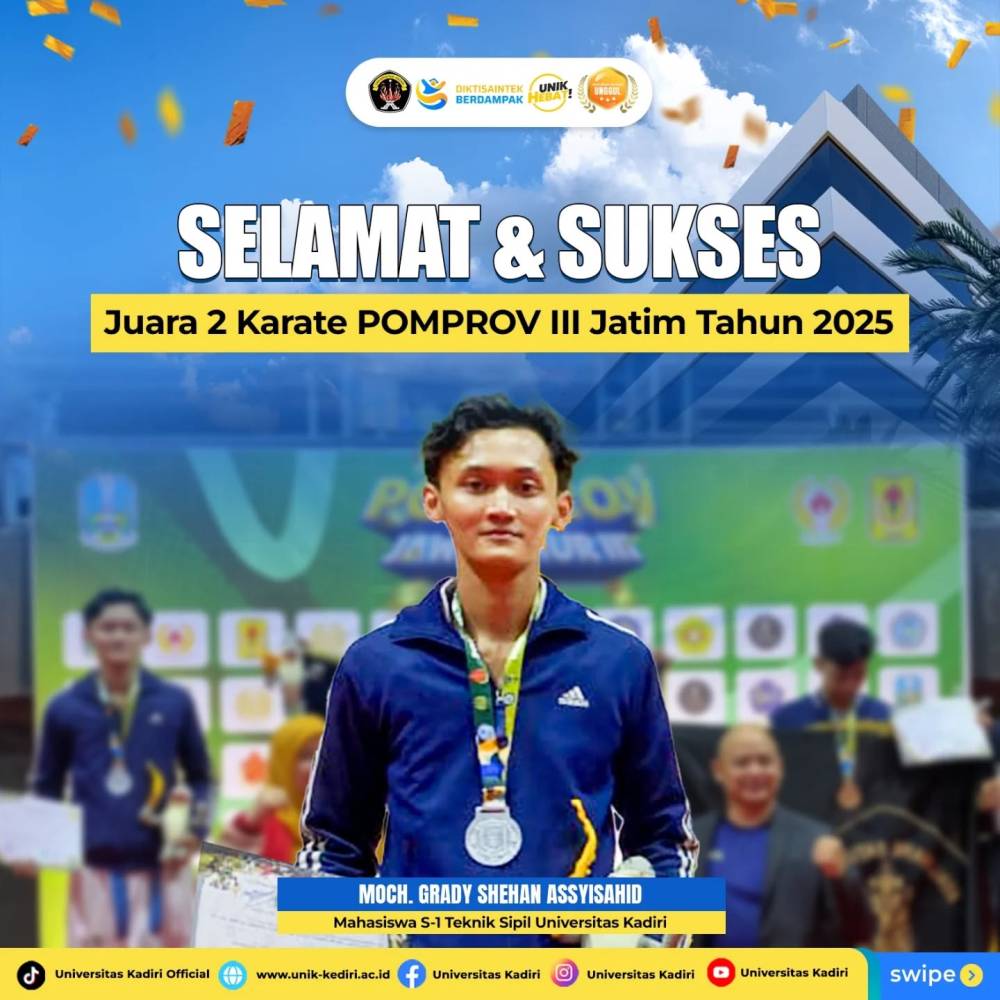 Selamat dan Sukses! Mahasiswa Universitas Kadiri Raih Prestasi Membanggakan di Ajang Karate POMPROV III Jatim 2025