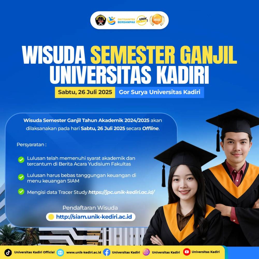 Pengumuman Wisuda Semester Ganjil Universitas Kadiri Tahun Akademik 2024/2025