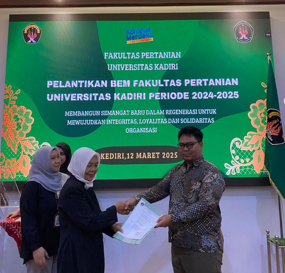 Pelantikan BEM Fakultas Pertanian Universitas Kadiri Periode 2024–2025: Regenerasi Semangat, Loyalitas, dan Solidaritas Organisasi