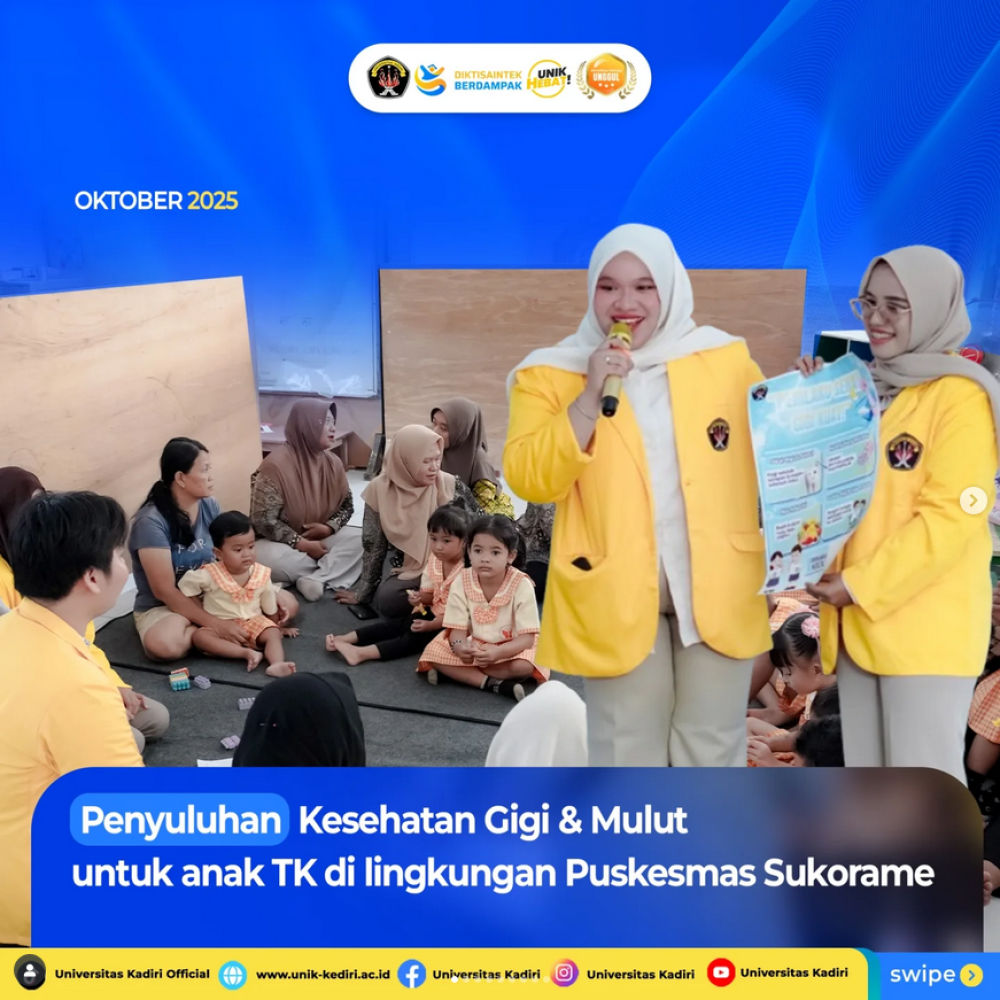 Penyuluhan Kesehatan Gigi dan Mulut oleh Mahasiswa Universitas Kadiri di Puskesmas Sukorame