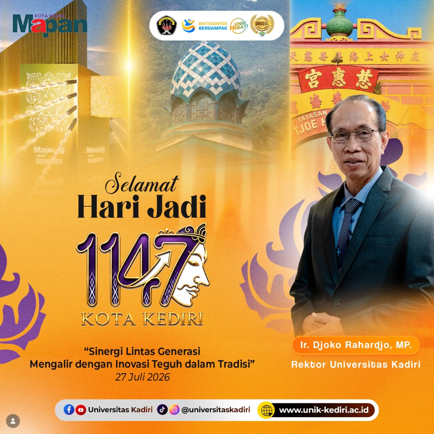 Universitas Kadiri Sampaikan Ucapan Selamat Hari Jadi ke-1147 Kota Kediri